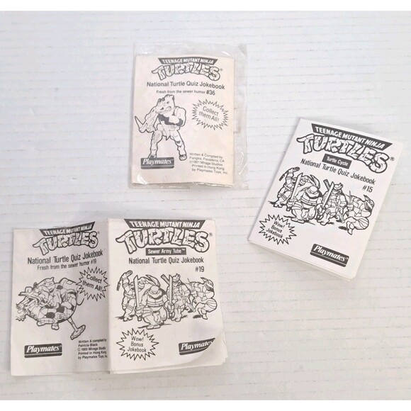 Vtg TMNT Ninja Turtles Quiz Joke Book #15 #19 & #36 Pizza Point Catalog Lot 80s - Picture 1 of 4
